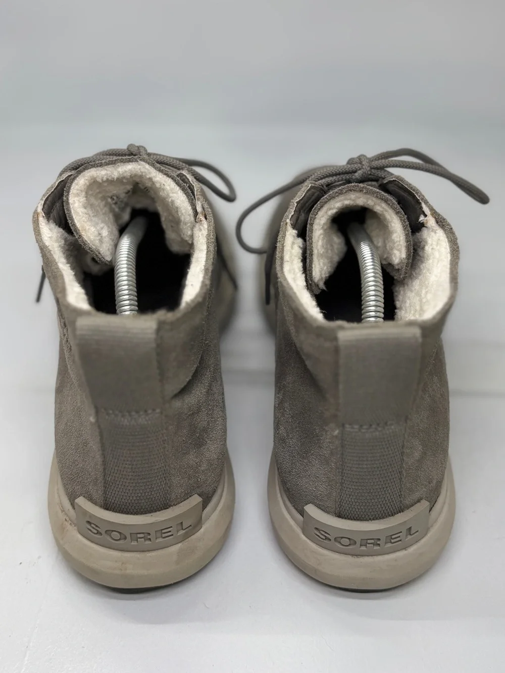 Sorel Buxton Waterproof Winter Boots NM4089-052 Men’s 9.5 Gray Suede Faux Fur